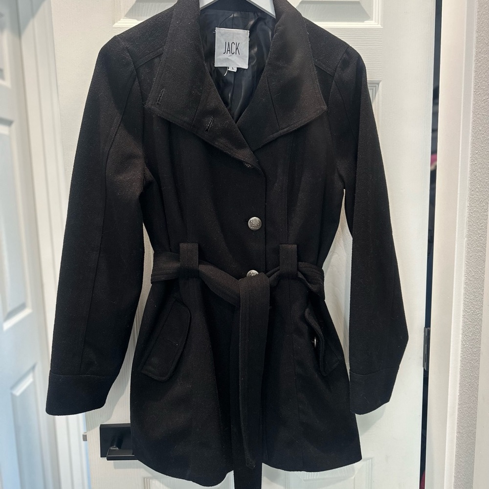 Jack by BB Dakota Black Belted Trench Coat